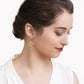 Fan Earrings - Gold with Clear Crystal