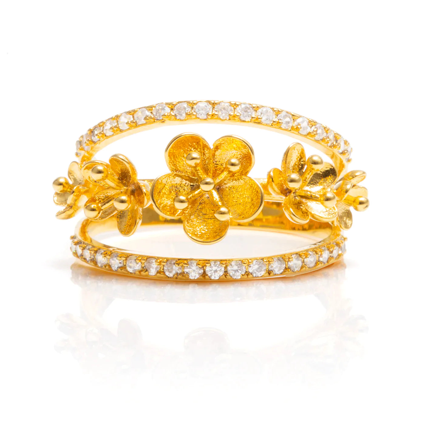 Plum Blossom Ring - Gold size 8