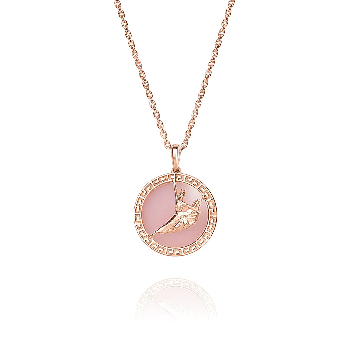 Divine Grace Pendant- 18kt Rose Gold with Pink Opal