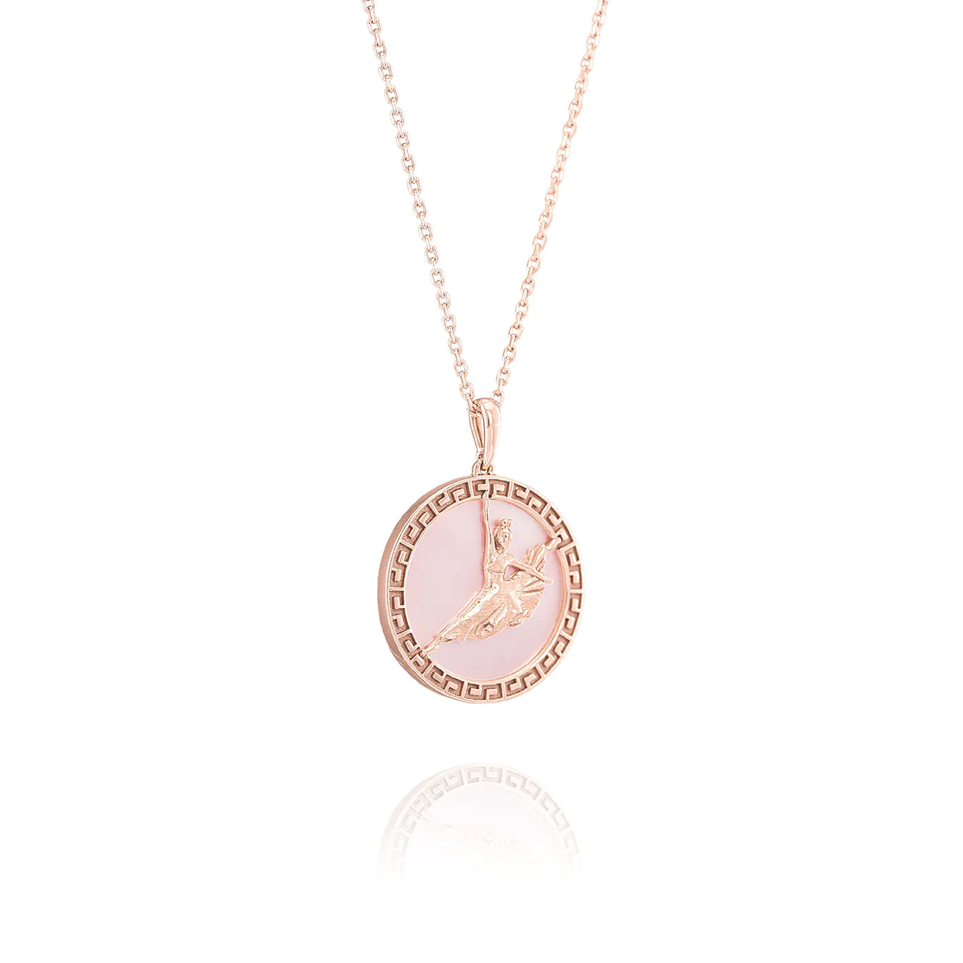 Divine Grace Pendant- 18kt Rose Gold with Pink Opal
