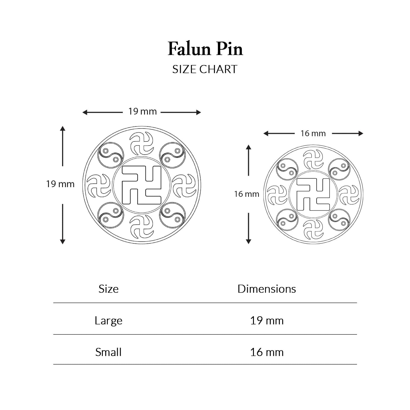 Falun Pin - White Large