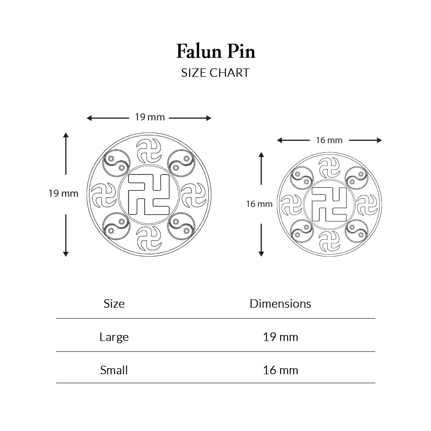 Falun Pin - Teal Large