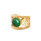 Golden Tang Peony Ring - Green