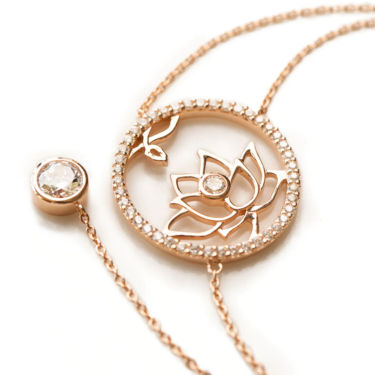 Lotus Fairies Necklace - Rose Gold