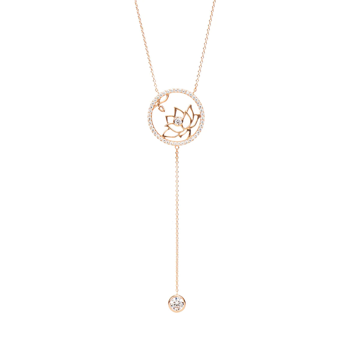 Lotus Fairies Necklace - Rose Gold