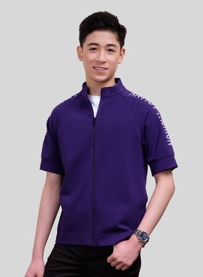Men's Artist Fashion Short-Sleeve Zip-Up - Royal Purple