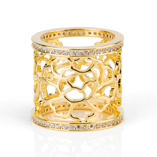 Tang Flower Scarf Ring -  Gold.