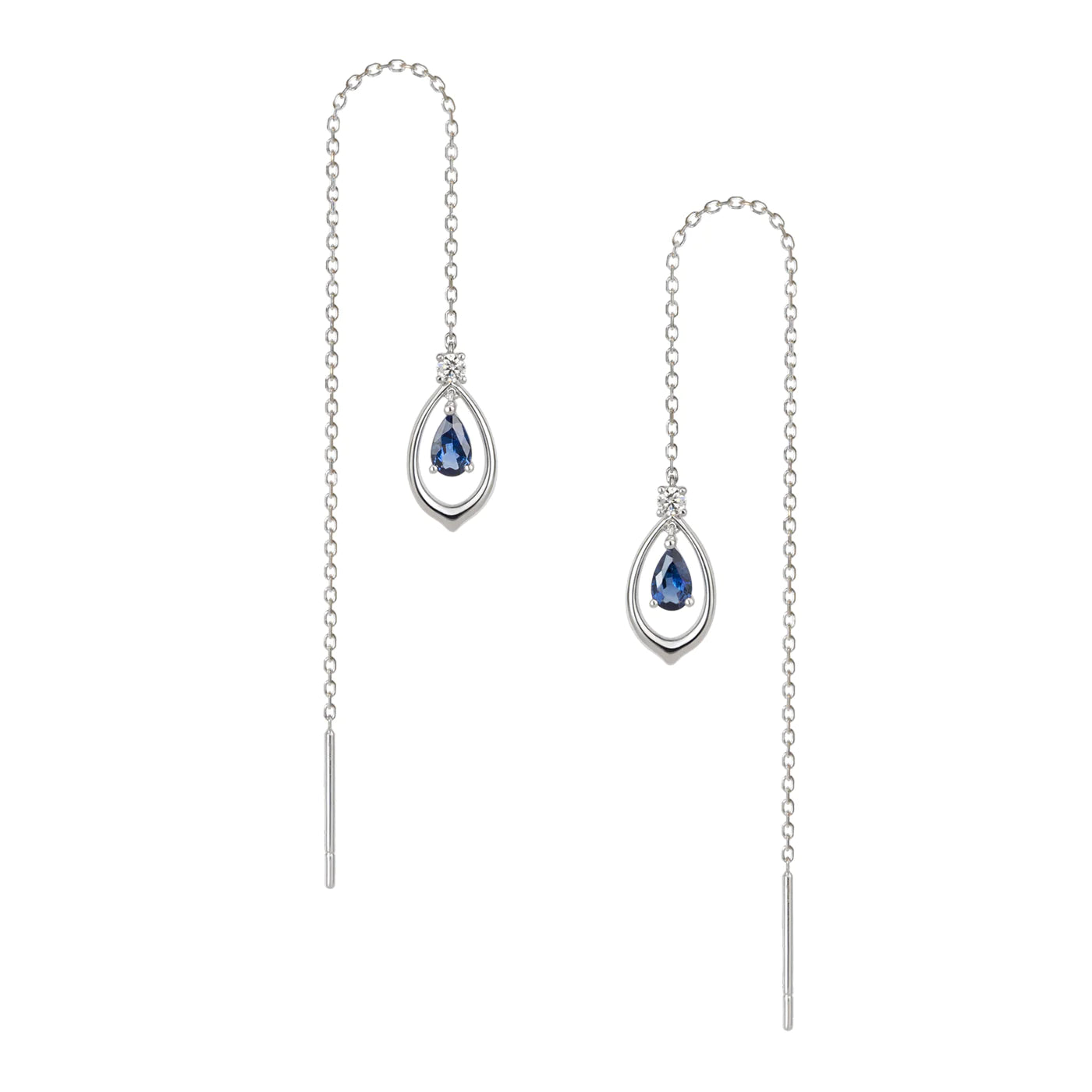 The Heavenly Phoenix Earrings 18kt White Gold with Sapphire