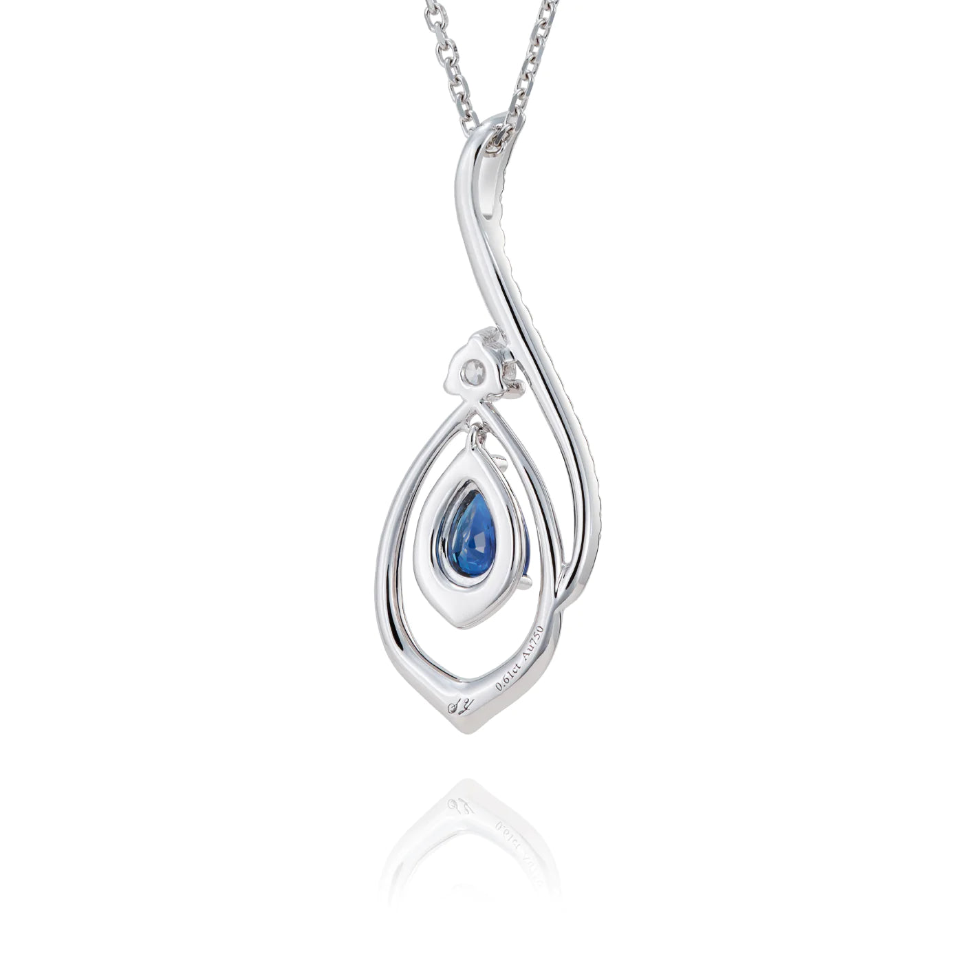 The Heavenly Phoenix Necklace 18kt White Gold with Sapphire