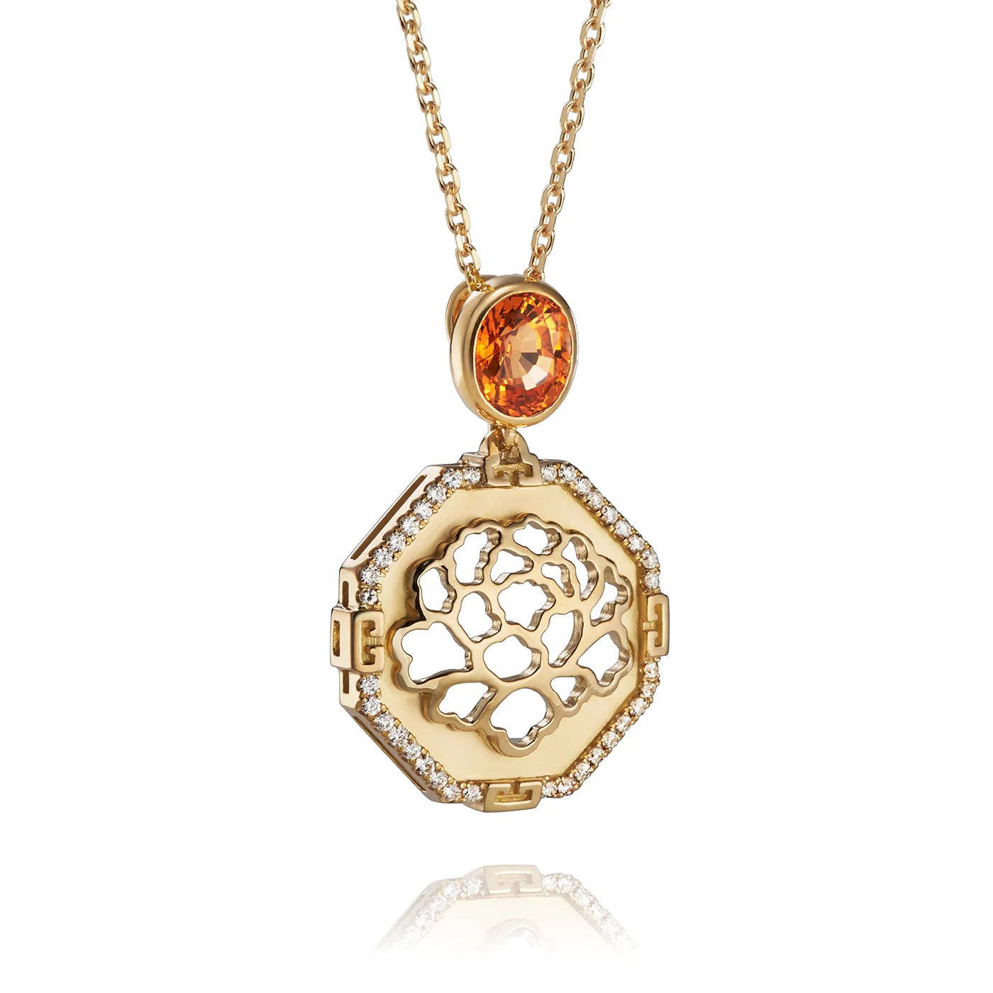 The Tang Elegance Necklace 18kt Yellow Gold with Spessartite Garnet
