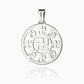 Falun Pendant - 18kt White Gold 25mm with 55cm 10kt White Gold Chain