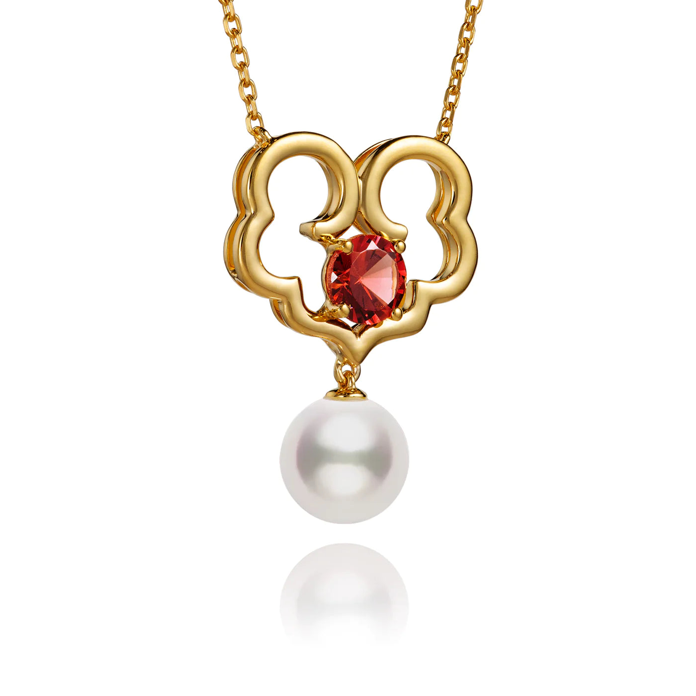 The Timeless Blessings Necklace  18kt Yellow Gold with Spessartite Garnet