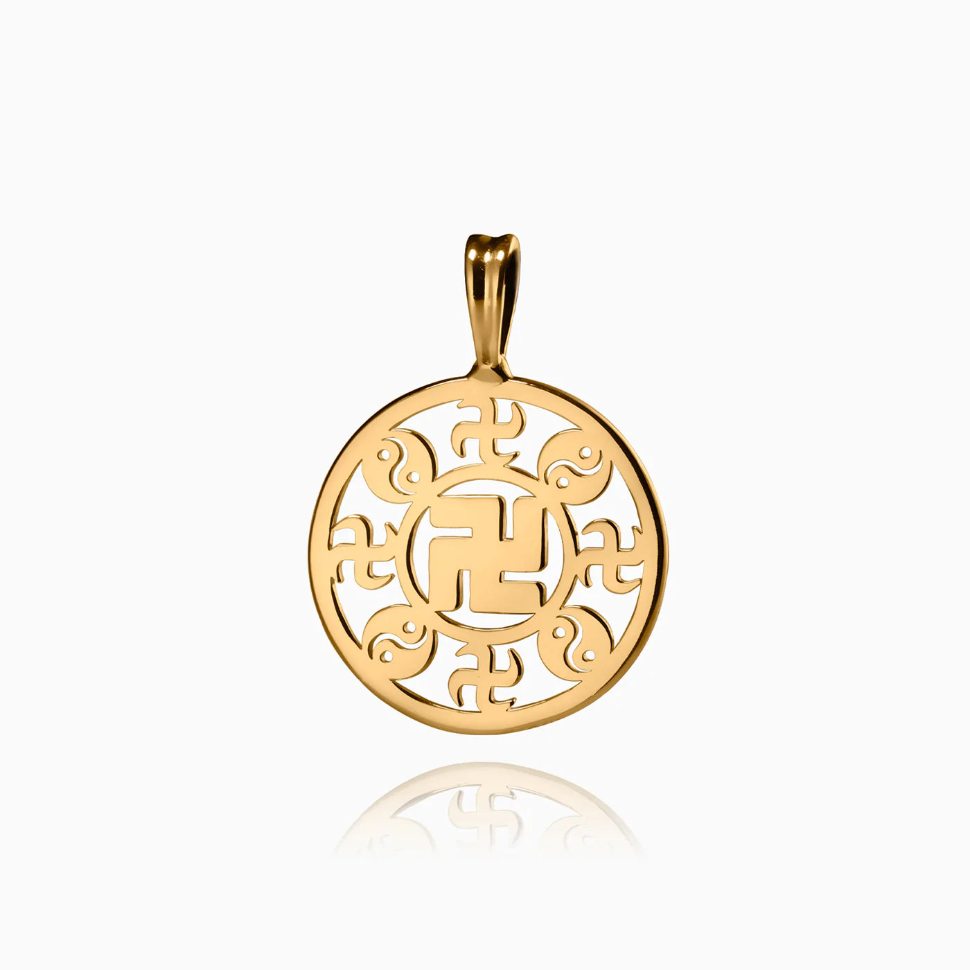 Falun Pendant - 24kt Yellow Gold 17mm with 20" 18kt Yellow Gold Chain