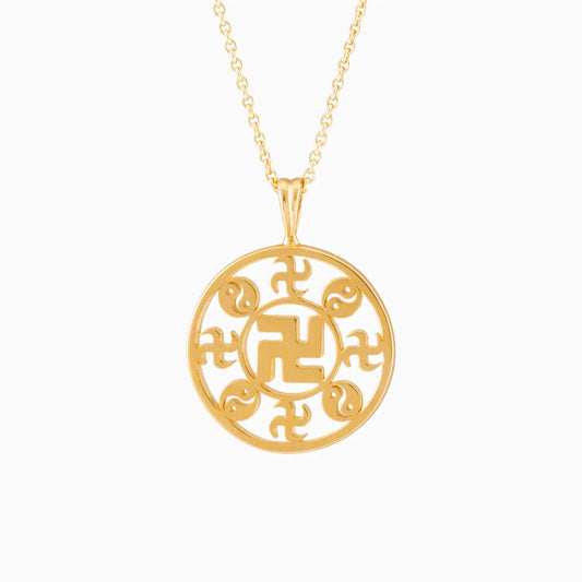 Falun Pendant - 24kt Yellow Gold 17mm with 18kt Yellow Gold Chain